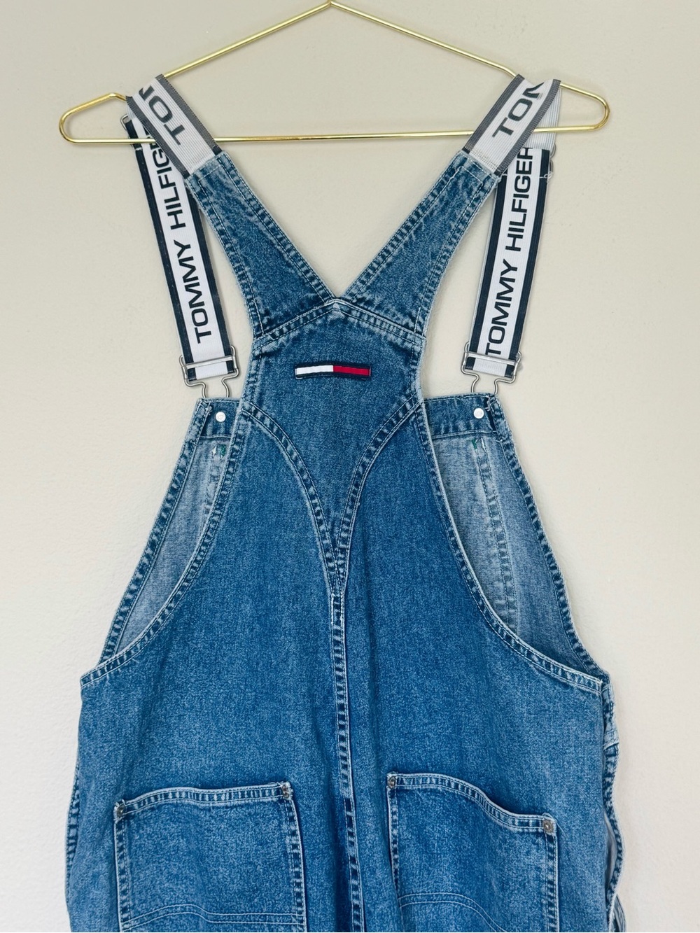 Tommy Hilfiger Blue Denim Overalls with Branded Straps - Picture 8 of 11